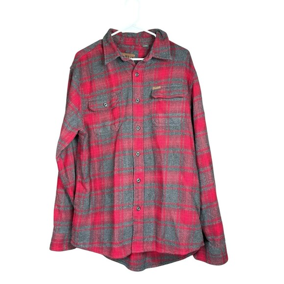 Orvis Heavyweight Flannel Shirt Long Sleeve Shacket Plaid Pockets Mens Large - Picture 1 of 11